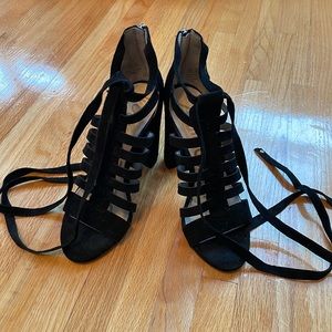 Sam Edelman High Heeled Black Open Sandals